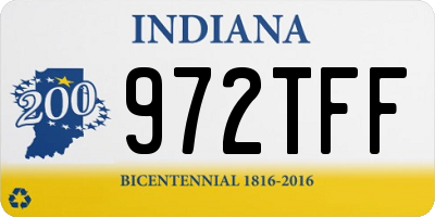 IN license plate 972TFF