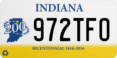 IN license plate 972TFO
