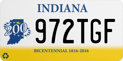 IN license plate 972TGF