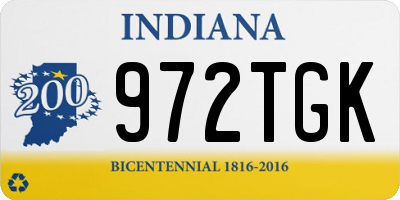 IN license plate 972TGK