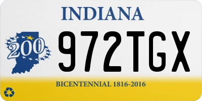 IN license plate 972TGX