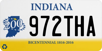 IN license plate 972THA