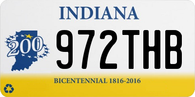 IN license plate 972THB
