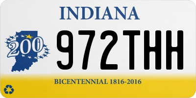IN license plate 972THH