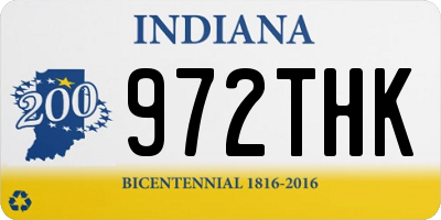 IN license plate 972THK