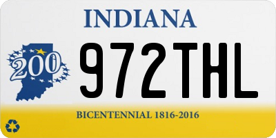 IN license plate 972THL