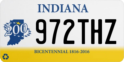 IN license plate 972THZ