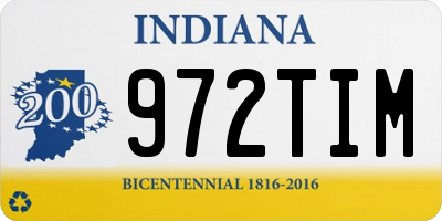 IN license plate 972TIM