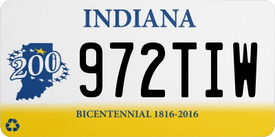 IN license plate 972TIW