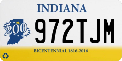 IN license plate 972TJM