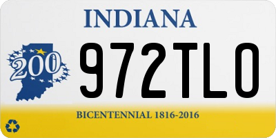 IN license plate 972TLO