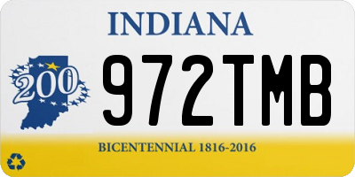 IN license plate 972TMB