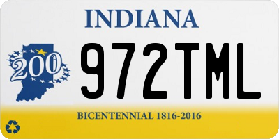 IN license plate 972TML
