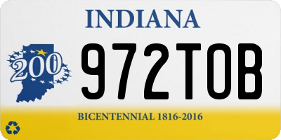 IN license plate 972TOB