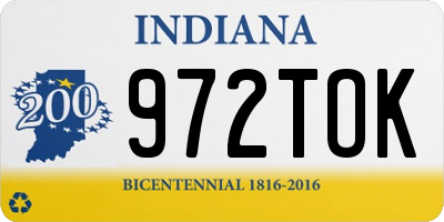 IN license plate 972TOK