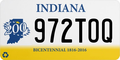 IN license plate 972TOQ