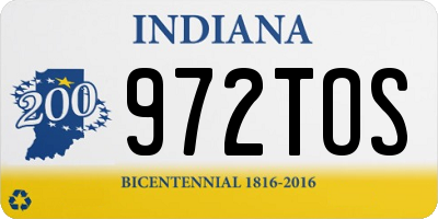 IN license plate 972TOS