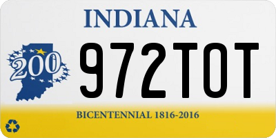 IN license plate 972TOT