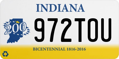 IN license plate 972TOU