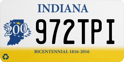 IN license plate 972TPI