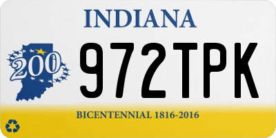 IN license plate 972TPK