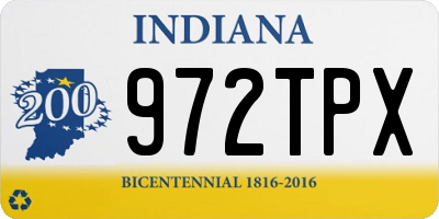 IN license plate 972TPX