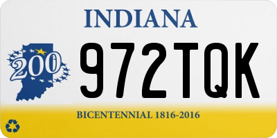 IN license plate 972TQK