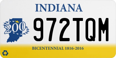 IN license plate 972TQM