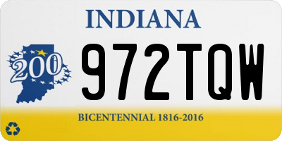 IN license plate 972TQW