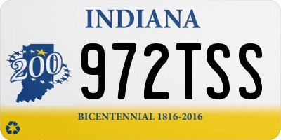IN license plate 972TSS