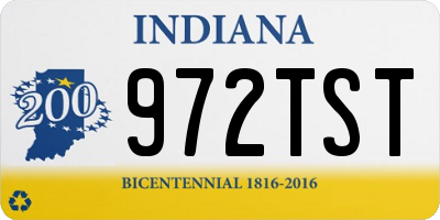 IN license plate 972TST