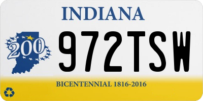 IN license plate 972TSW