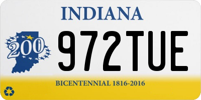 IN license plate 972TUE