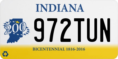 IN license plate 972TUN