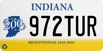 IN license plate 972TUR