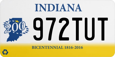 IN license plate 972TUT