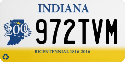 IN license plate 972TVM