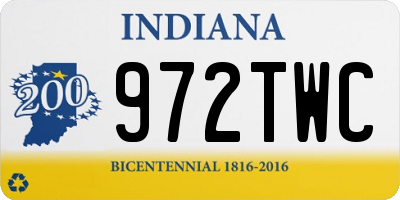 IN license plate 972TWC