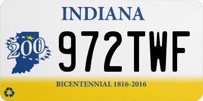 IN license plate 972TWF
