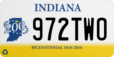 IN license plate 972TWO