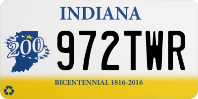 IN license plate 972TWR