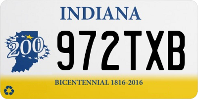 IN license plate 972TXB