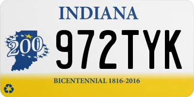 IN license plate 972TYK