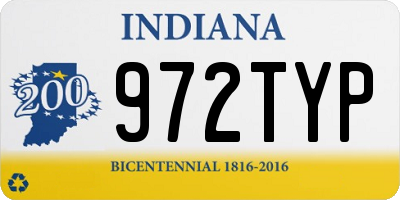 IN license plate 972TYP