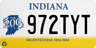 IN license plate 972TYT