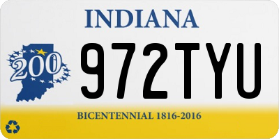 IN license plate 972TYU