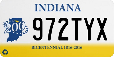 IN license plate 972TYX