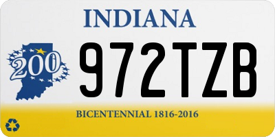 IN license plate 972TZB