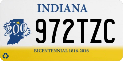 IN license plate 972TZC