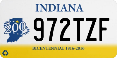 IN license plate 972TZF